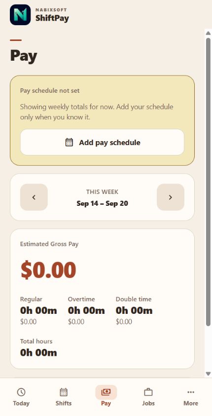 ShiftPay Pay screen